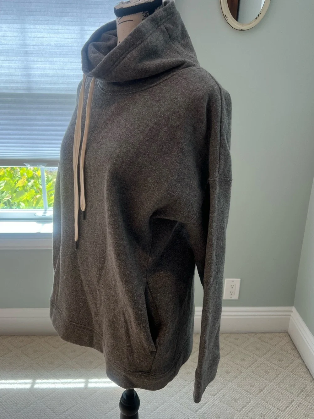 J.Crew Funnelneck Drawstring Pullover | Gray | Wool Blend | Size M | Like New